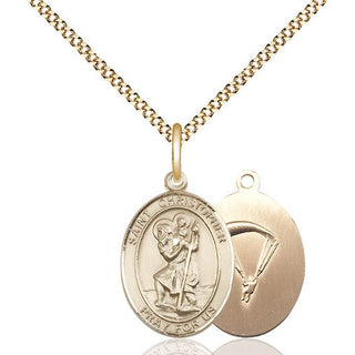 14kt Gold Filled Saint Christopher Paratrooper Medal Religious Jewelry
