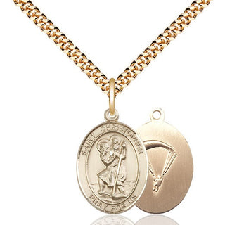 14kt Gold Filled Saint Christopher Paratrooper Medal Religious Jewelry