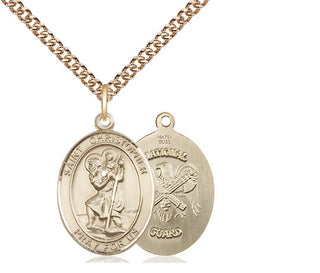 14kt Gold Saint Christopher National Guard Medal