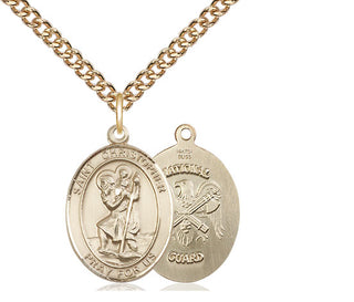 14kt Gold Saint Christopher National Guard Medal