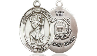 Pewter Saint Christopher Coast Guard Medal