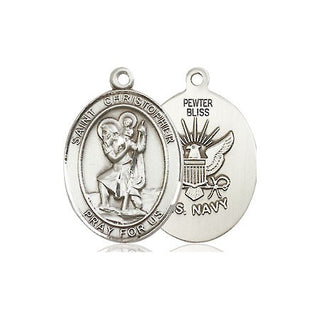 Pewter Saint Christopher Navy Medal