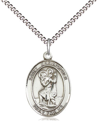 Pewter Saint Christopher Medal Religious Jewelry Engraved Catholic Saint Jewelry