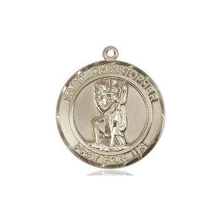 14kt Gold Filled Saint Christopher Medal Engraved Catholic Saint Jewelry