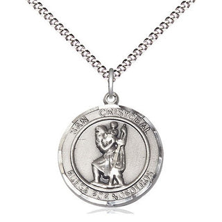 Sterling Silver San Cristobal Medal Religious Jewelry Engraved Catholic Saint Jewelry