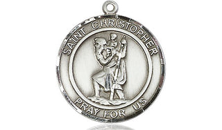 Sterling Silver Saint Christopher Medal Religious Jewelry Engraved Catholic Saint Jewelry