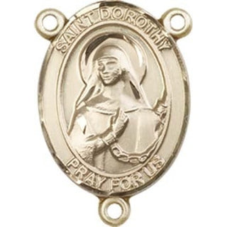 14kt Gold Filled Saint Dorothy Rosary Center Rosary Center Engraved Catholic Saint Jewelry