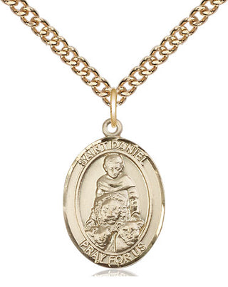 14kt Gold Filled Saint Daniel Medal Religious Jewelry Engraved Catholic Saint Jewelry