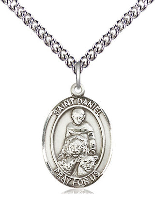 Sterling Silver Saint Daniel Medal Religious Jewelry Engraved Catholic Saint Jewelry