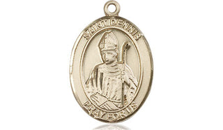 14kt Gold Filled Saint Dennis Medal Engraved Catholic Saint Jewelry