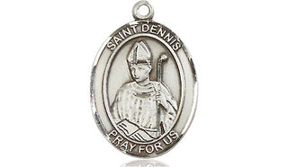 Sterling Silver Saint Dennis Medal Religious Jewelry Engraved Catholic Saint Jewelry