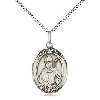 Sterling Silver Saint Dennis Medal Religious Jewelry Engraved Catholic Saint Jewelry