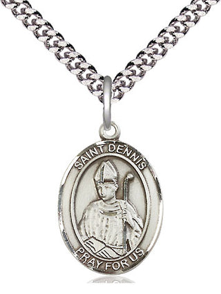 Sterling Silver Saint Dennis Medal Religious Jewelry Engraved Catholic Saint Jewelry