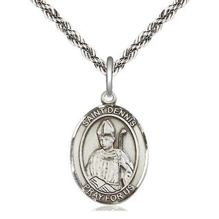 Sterling Silver Saint Dennis Medal Religious Jewelry Engraved Catholic Saint Jewelry