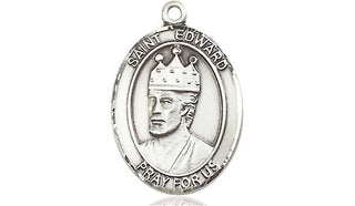 Pewter Saint Edward the Confessor Medal Engraved Catholic Saint Jewelry
