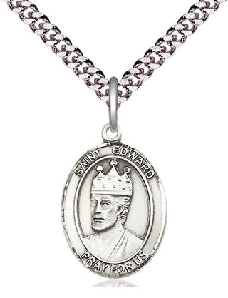 Pewter Saint Edward the Confessor Medal Religious Jewelry Engraved Catholic Saint Jewelry
