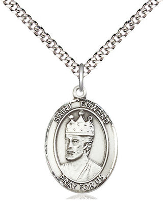 Pewter Saint Edward the Confessor Medal Religious Jewelry Engraved Catholic Saint Jewelry