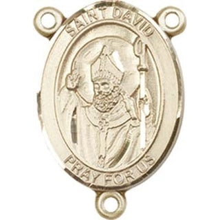 14kt Gold Filled Saint David of Wales Rosary Center Rosary Center Engraved Catholic Saint Jewelry