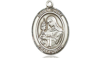 Pewter St. Clare of Assisi Medal | Medium | Engravable