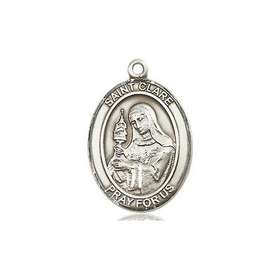 Sterling Silver St. Clare of Assisi Medal | Medium | Engravable