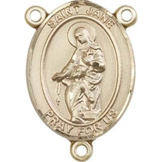 14kt Gold Filled Saint Jane of Valois Rosary Center Rosary Center Engraved Catholic Saint Jewelry