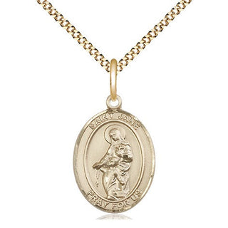 14kt Gold Filled Saint Jane of Valois Medal Religious Jewelry Engraved Catholic Saint Jewelry