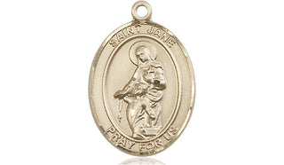 14kt Gold Saint Jane of Valois Medal Engraved Catholic Saint Jewelry