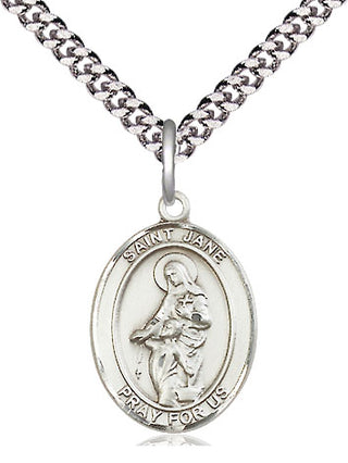 Pewter Saint Jane of Valois Medal Religious Jewelry Engraved Catholic Saint Jewelry