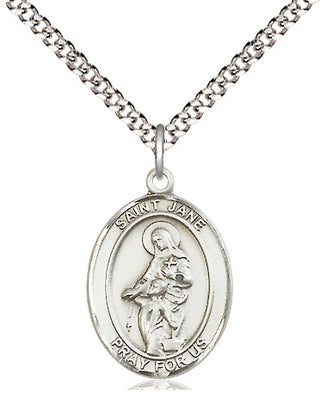 Sterling Silver Saint Jane of Valois Medal Religious Jewelry Engraved Catholic Saint Jewelry