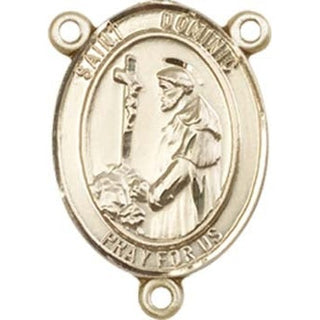 14kt Gold Saint Dominic de Guzman Rosary Center Rosary Center Engraved Catholic Saint Jewelry