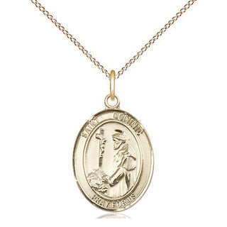 14kt Gold Filled Saint Dominic de Guzman Medal Religious Jewelry Engraved Catholic Saint Jewelry