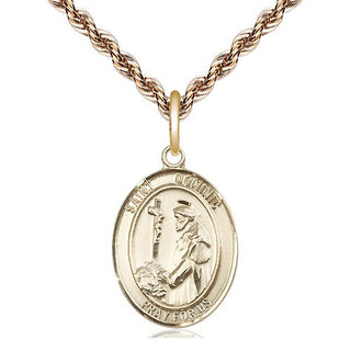 14kt Gold Filled Saint Dominic de Guzman Medal Religious Jewelry Engraved Catholic Saint Jewelry