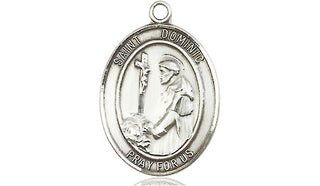 Sterling Silver Saint Dominic de Guzman Medal Religious Jewelry Engraved Catholic Saint Jewelry