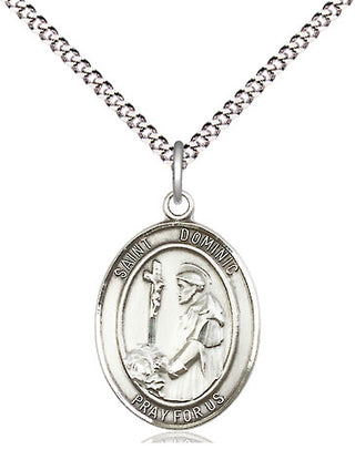 Sterling Silver Saint Dominic de Guzman Medal Religious Jewelry Engraved Catholic Saint Jewelry