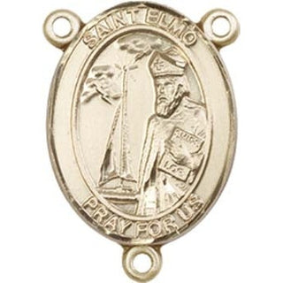 14kt Gold Saint Elmo Rosary Center Rosary Center Engraved Catholic Saint Jewelry