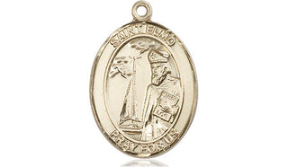 14kt Gold Filled Saint Elmo Medal Engraved Catholic Saint Jewelry
