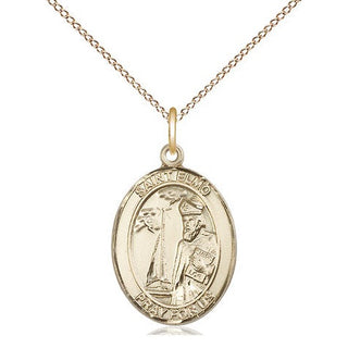 14kt Gold Filled Saint Elmo Medal Religious Jewelry Engraved Catholic Saint Jewelry