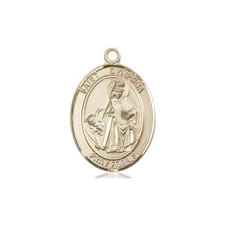 14kt Gold Filled Saint Dymphna Medal Engraved Catholic Saint Jewelry