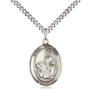 Pewter Saint Dymphna Medal Religious Jewelry Engraved Catholic Saint Jewelry