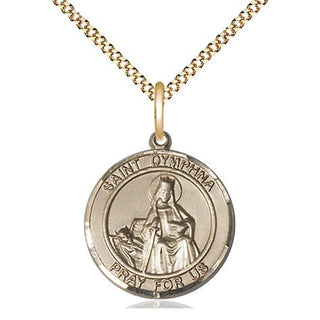 14kt Gold Filled Saint Dymphna Medal Religious Jewelry Engraved Catholic Saint Jewelry