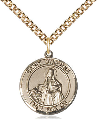 14kt Gold Filled Saint Dymphna Medal Religious Jewelry Engraved Catholic Saint Jewelry