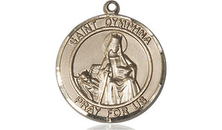 14kt Gold Saint Dymphna Medal Engraved Catholic Saint Jewelry