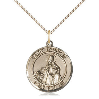 14kt Gold Saint Dymphna Medal Engraved Catholic Saint Jewelry