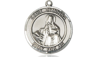Pewter Saint Dymphna Medal Engraved Catholic Saint Jewelry
