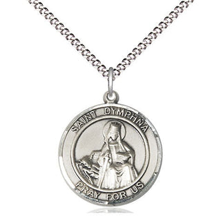Sterling Silver Saint Dymphna Medal Religious Jewelry Engraved Catholic Saint Jewelry