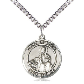 Sterling Silver Saint Dymphna Medal Religious Jewelry Engraved Catholic Saint Jewelry
