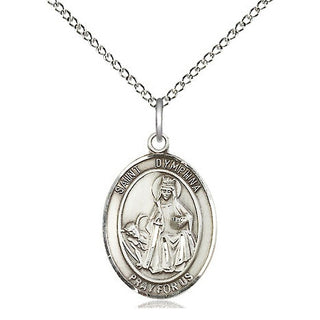 Sterling Silver Saint Dymphna Medal Religious Jewelry Engraved Catholic Saint Jewelry