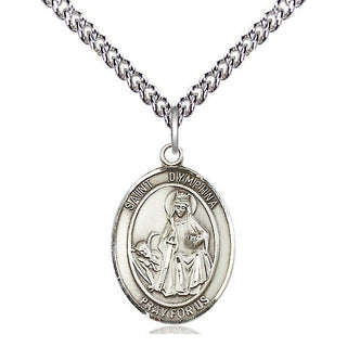 Sterling Silver Saint Dymphna Medal Religious Jewelry Engraved Catholic Saint Jewelry