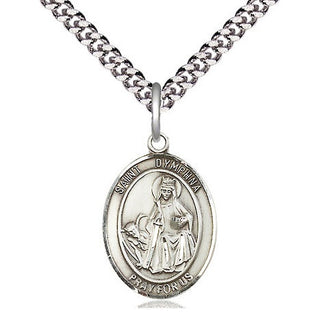 Sterling Silver Saint Dymphna Medal Religious Jewelry Engraved Catholic Saint Jewelry