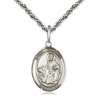 Sterling Silver Saint Dymphna Medal Religious Jewelry Engraved Catholic Saint Jewelry